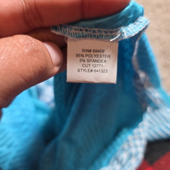 Portocruz Blue Ombré 3/4 Sleeve Lace Up Tunic Swimsuit Cover-up Beach Cruise XXL - Picture 6 of 11